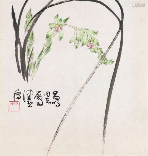 陈佩秋（1923～） 兰花图 镜片 设色纸本
