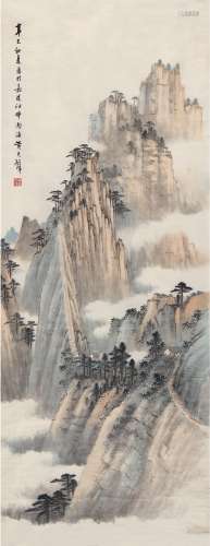 黄君璧（1898～1991） 1941年作 云山图 画心 设色纸本