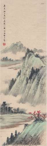 黄君璧（1898～1991） 1940年作 秋山云起图 画心 设色纸本