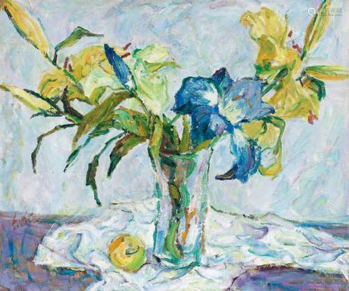 罗尔纯（1930～2015） 2000年作 百合 布面 油画