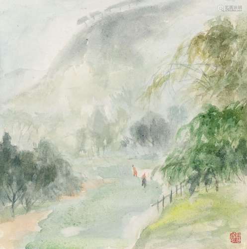 关良（1900～1986） 雾 纸本 水彩