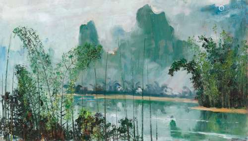 苏天赐（1922～2006） 1978年作 漓江新篁 木板 油画