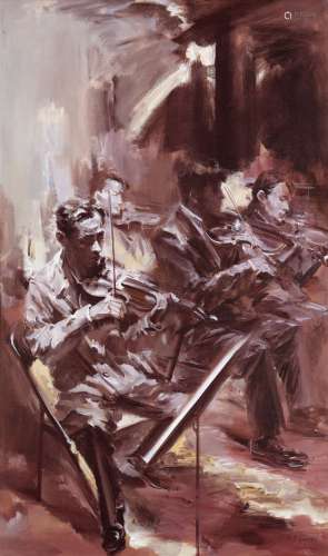 朱卫东（b.1968） 2003年作 小提琴幻想 布面 油画