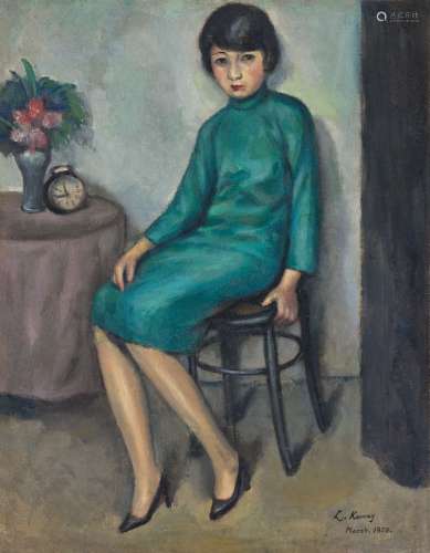 关良（1900～1986） 1929年作 少女 布面 油画