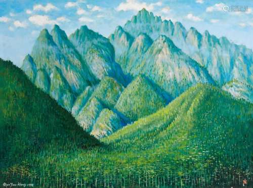 钱延康（1913～1999） 1995年作 武当山风景 布面 油画