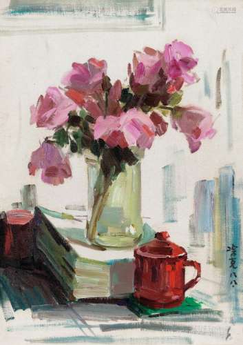 凃克（1916～2012） 1988年作 花 布面 油画