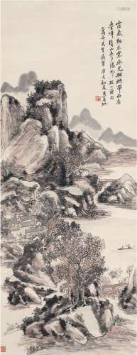 黄宾虹（1865～1955） 1940年作 烟江迭嶂图 立轴 设色纸本