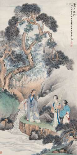 吴青霞（1910～2008） 1948年作 东山丝竹图 立轴 设色纸本
