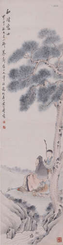 黄山寿 1884年作 人物 立轴 设色纸本