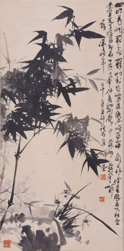 蒋凤白 1989年作 竹子 立轴 设色纸本