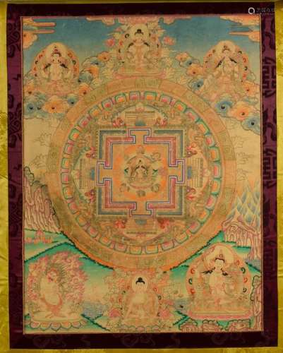 Tanka Mandala, Tara verte illustré sur trois regis...