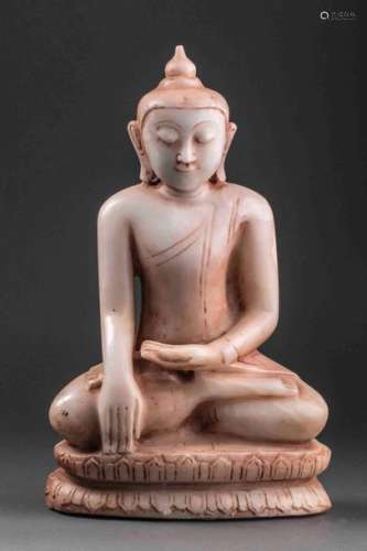 Buddha Maravijaya assis en vajrasana et bumishpars...
