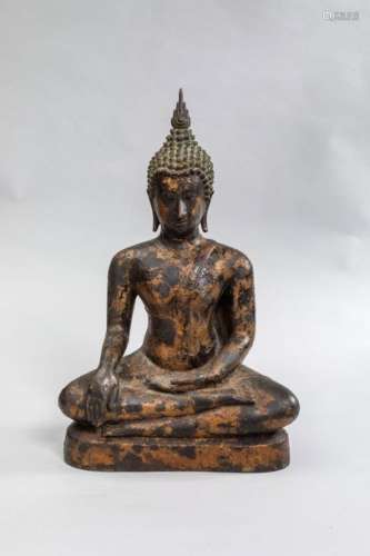 Buddha Maravijaya. Bronze. Thaïlande. Dans le styl...