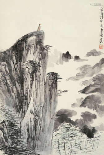 亚明（1924～2002） 山高自清凉 立轴 设色纸本