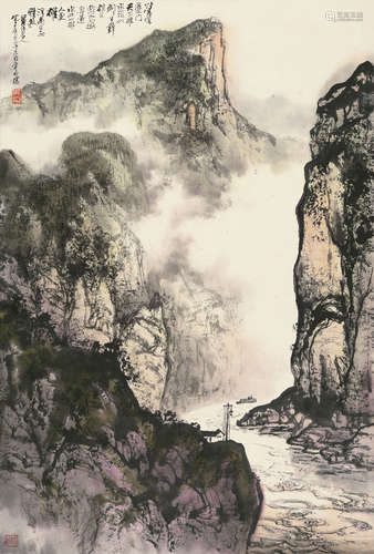 黄纯尧（1925～2007） 三峡风光 立轴 设色纸本