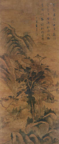 董其昌（1555～1636）（款） 山水 立轴 设色绢本