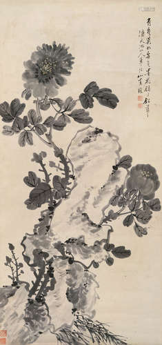 沙馥（1831～1906） 国色天香 立轴 设色纸本