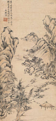 张赐宁（1743～1817） 山林幽居 立轴 设色纸本