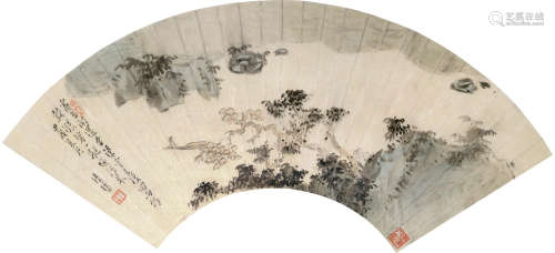 溥儒（1896～1963） 雨余溪艇 镜片 设色纸本