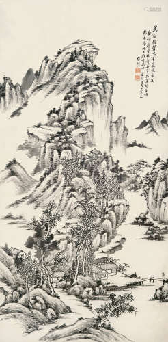 何维朴（1844～1925） 万壑树声满 立轴 水墨纸本