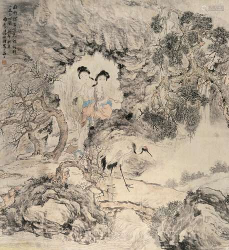 潘振镛（1852～1921） 探梅图 立轴 设色纸本