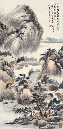 萧俊贤（1865～1949） 万壑松风 立轴 设色纸本