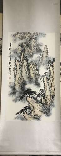 A SCROLL PAINTING OF LANDSCAPE, DONG SHOUPING