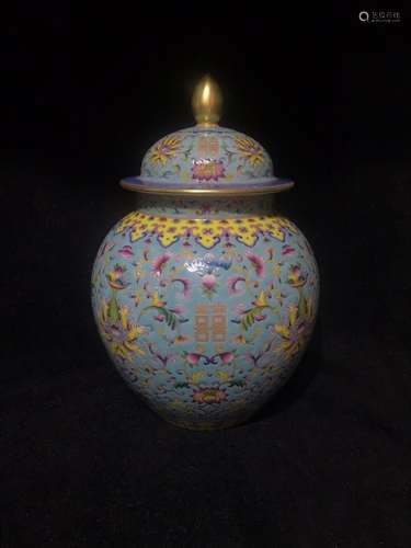 A FAMILE ROSE JAR AND COVER, DAOGUAGN MARK