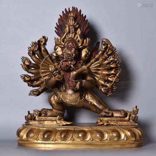 A GILT-BRONZE VAJARBHAIRAVA AND VAJRA VETALI