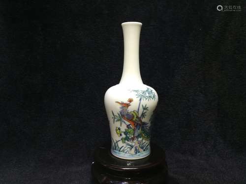 A FAMILLE ROSE 'BAMBOO' VASE, YONGZHENG MARK