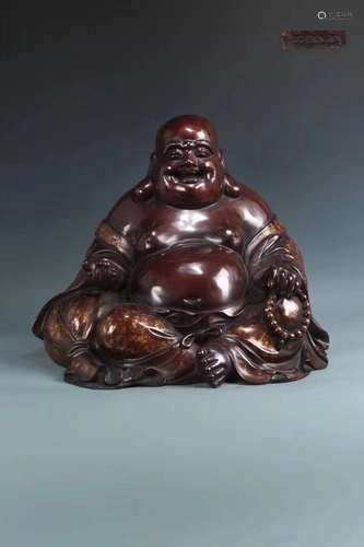 A BRONZE FIGURE OF MAITREYA, YONGLE MARK