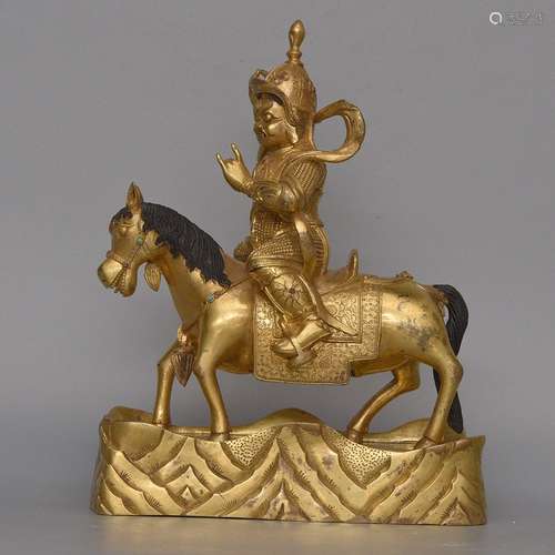 A GILT-BRONZE FIGURE OF SHANGPA KARPO