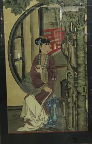 A CHINESE PAINTING OF A LADY