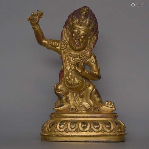 A GILT-BRONZE FIGURE OF VAJRASATTVA