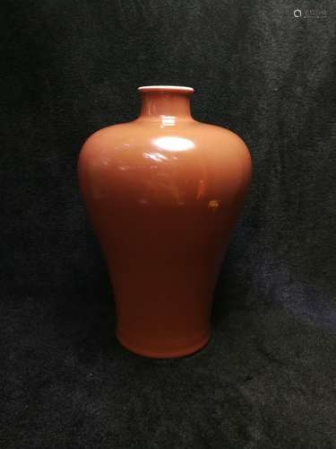 A COPPER RED GALZED MEIPING VASE, YONGZHENG MARK