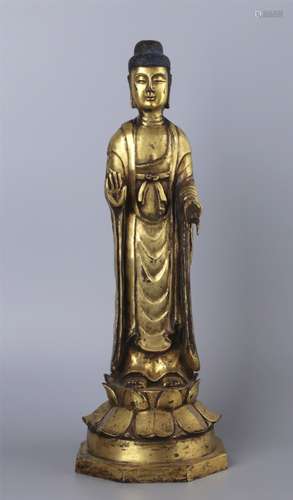 A GILT-BRONZE FIGURE OF BUDDHA