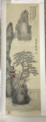 A CHINESE PAINGINT OF LANDSCAPE, QI BAISHI