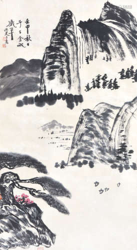 （1904-2005） 顾子惠 山水 设色纸本 立轴