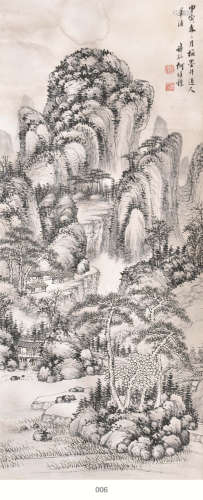 （1842 -1922） 何维朴 山水 水墨纸本 立轴