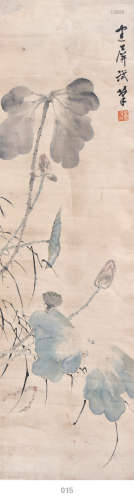（1837—1921） 杨建屏 荷花图 设色纸本 立轴
