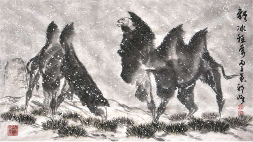 (b.1949) 祁峰 骆驼 设色纸本 软片