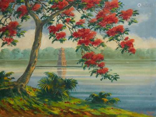 To Ngoc Van (1906 1954)“La pagode du petit lac....