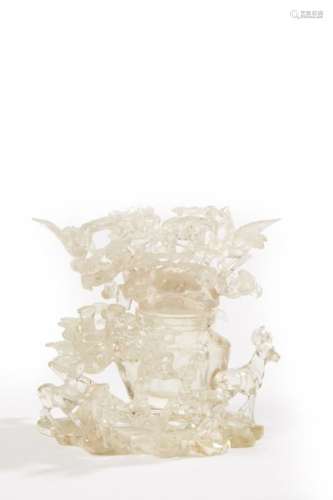CHINE XXe siècle Vase couvert en cristal de roc...