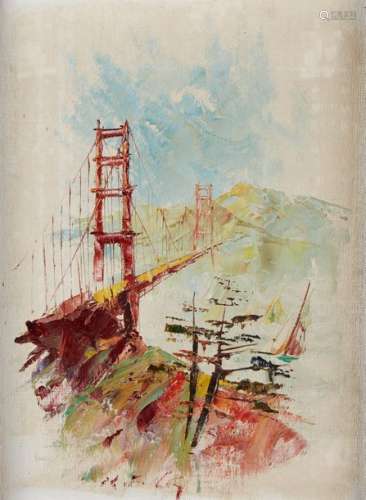 Kee Fung Ng (1941 ) Golden Gate bridge émergean...