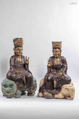 Paire de Boddhisattvas    Kwanyin