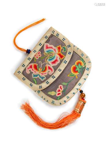 CHINESE FORBIDDEN STITCH EMBROIDERY POUCH