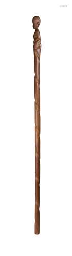 WOOD CARVED WALKING STICK