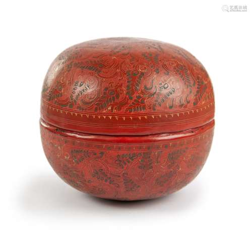 CHINESE ROUND LACQUER BOX