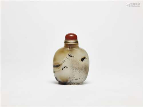 FINE REPUBLIC PERIOD AGATE SNUFF BOTTLE