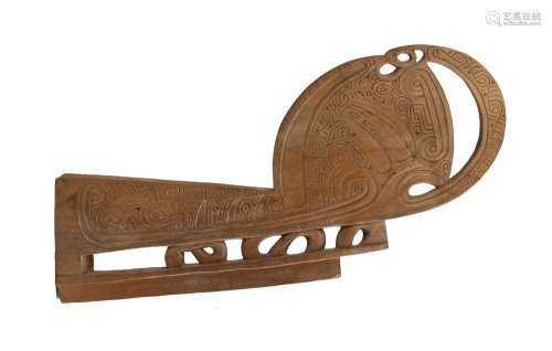 WOOD CARVED CANOE PROW WAVE SPLITTER